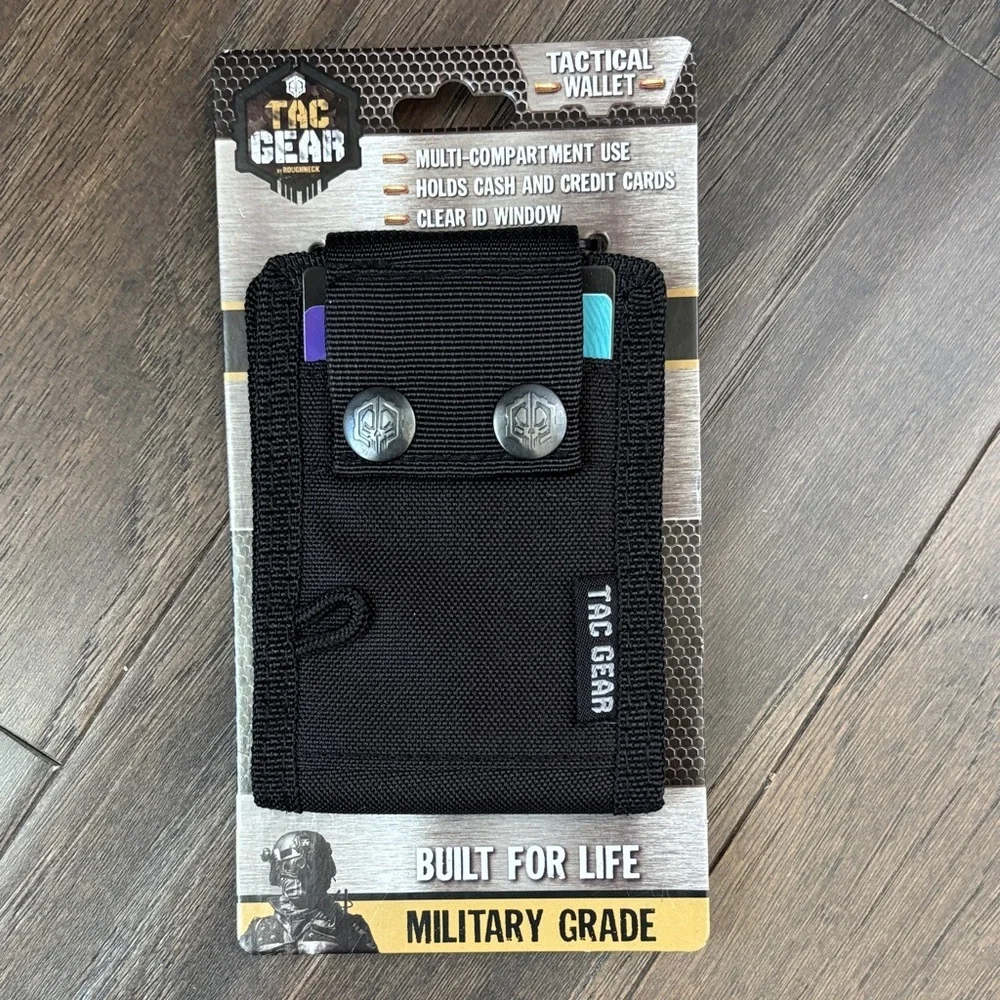 TAC GEAR Tactical Wallet,multi compartment,cash/cards/ID,military grade,snap top